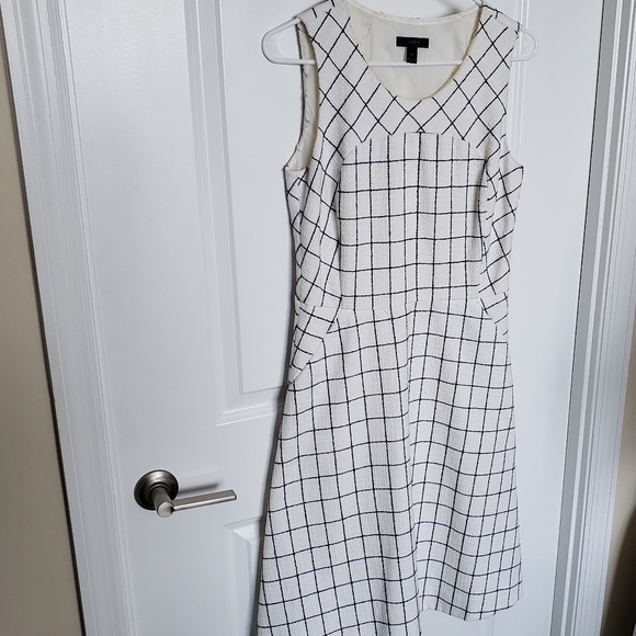 (Tall) J.Crew A-Line Windowpane Tweed Dress - Picture 4 of 15